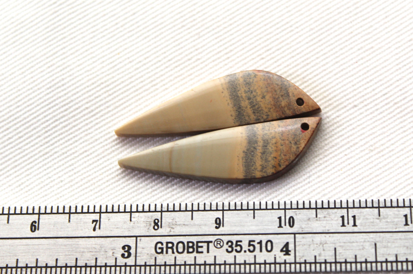 Pair of Indonesian Jasper Cabochons DRILLED