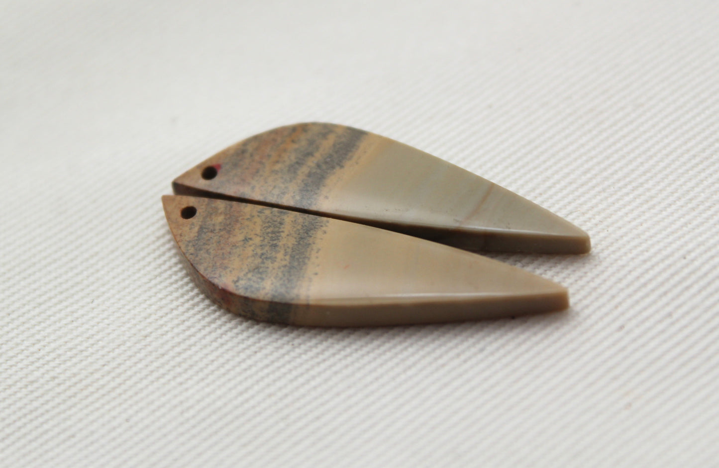 Pair of Indonesian Jasper Cabochons DRILLED