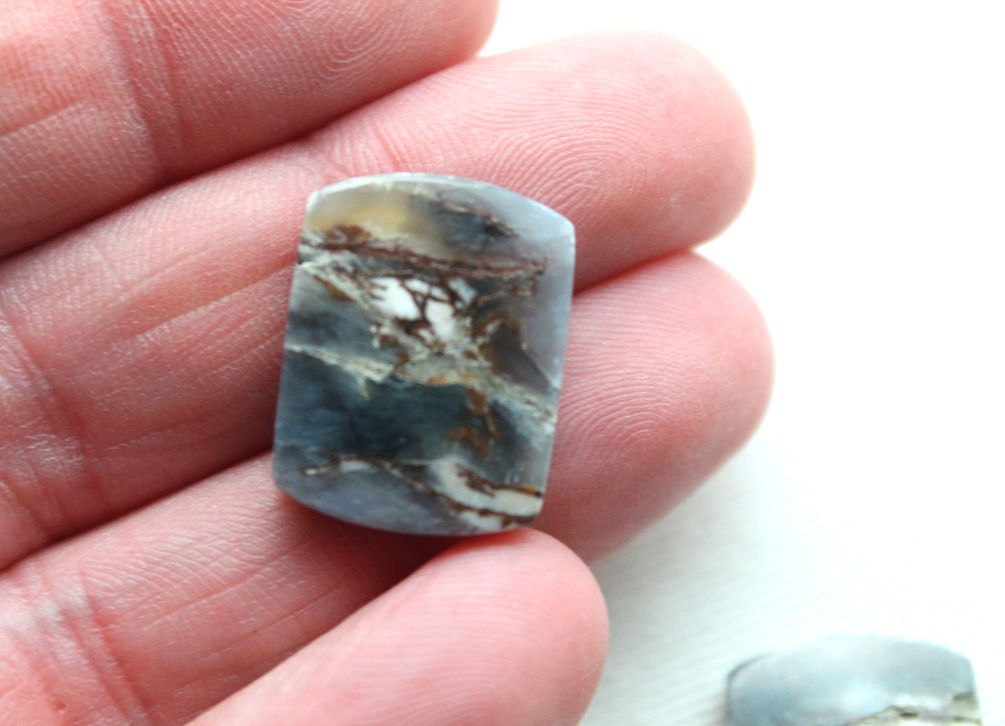 Small Crazy Chalcedony cabochons Pair purple freeform