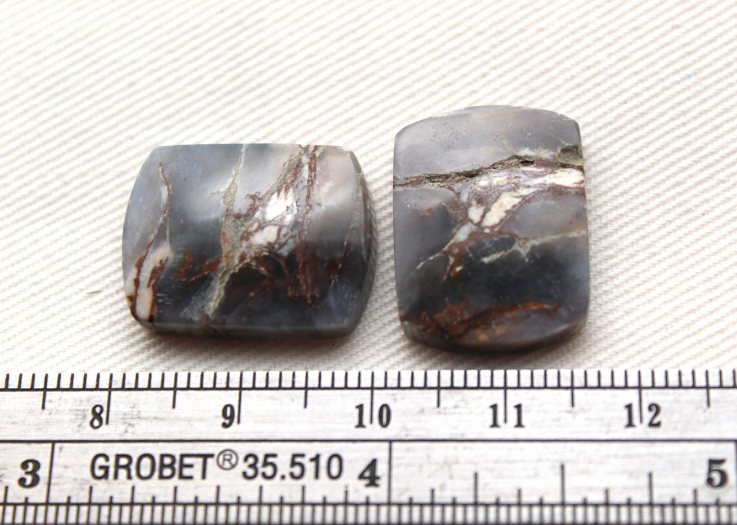 Small Crazy Chalcedony cabochons Pair purple freeform