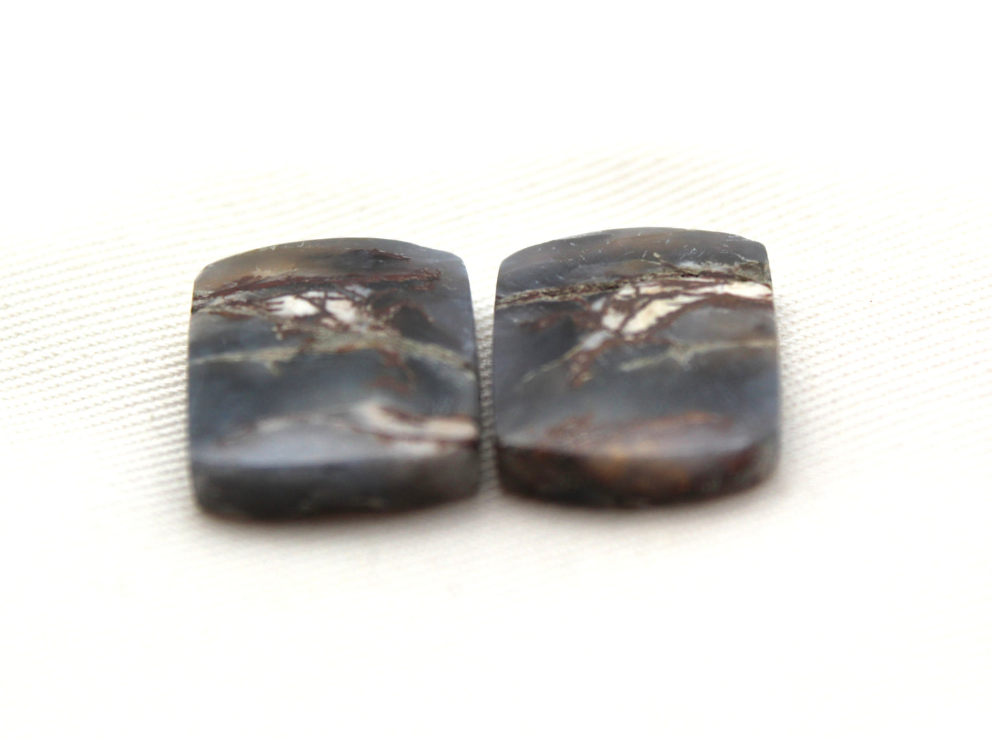 Small Crazy Chalcedony cabochons Pair purple freeform
