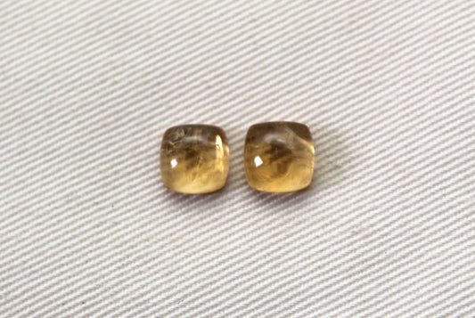 <tc>DEUX cabochons ronds citrine 8MM pierres naturelles</tc>