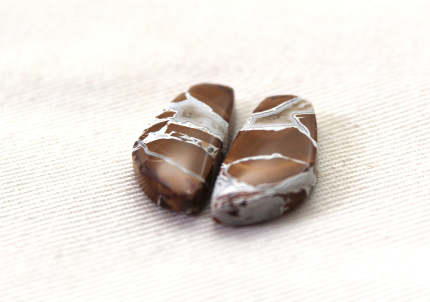 Brecciated Jasper cabochons Gemstone pair