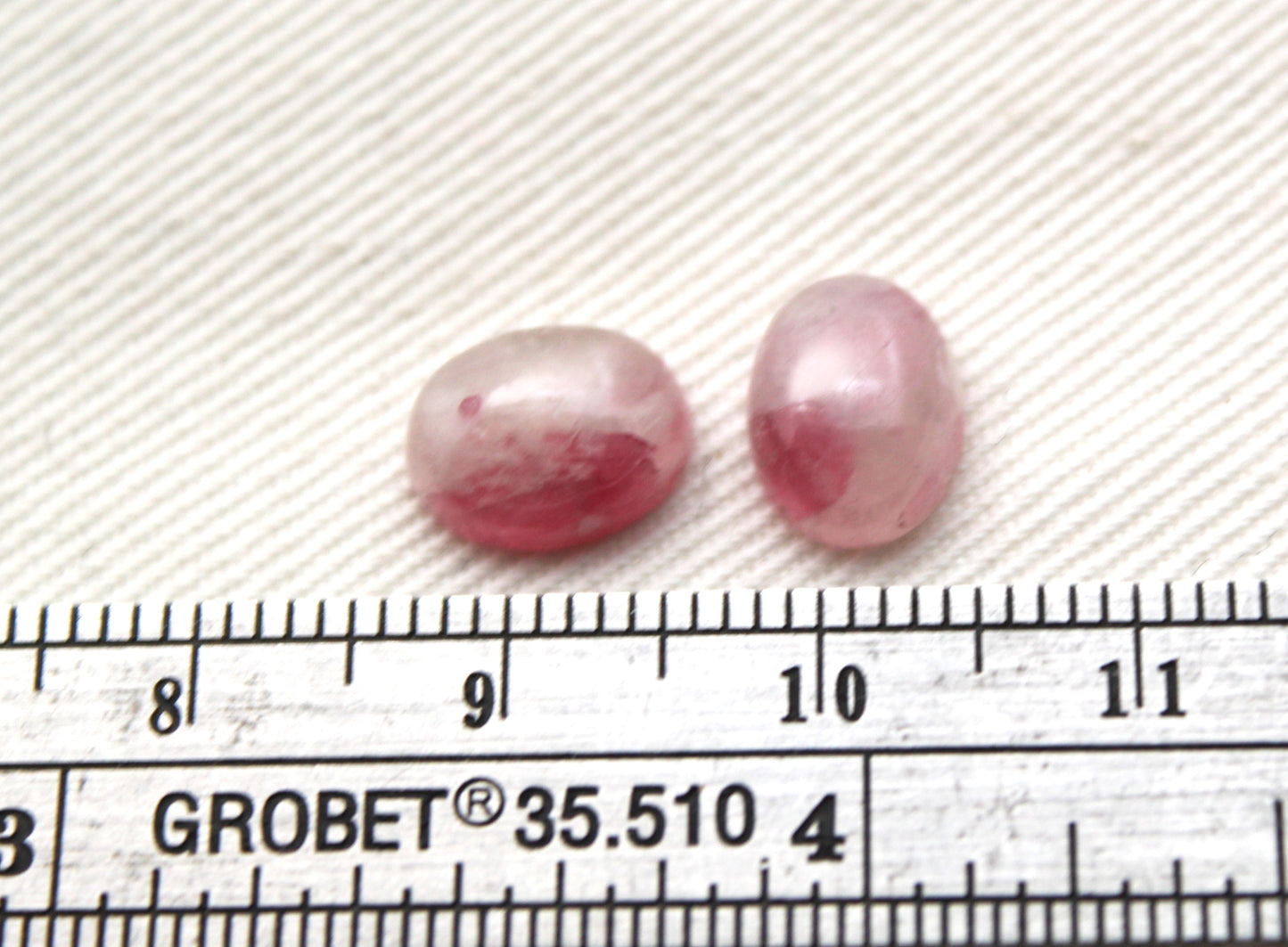 TWO Pink Tourmalines oval 7x9MM Cabochons.