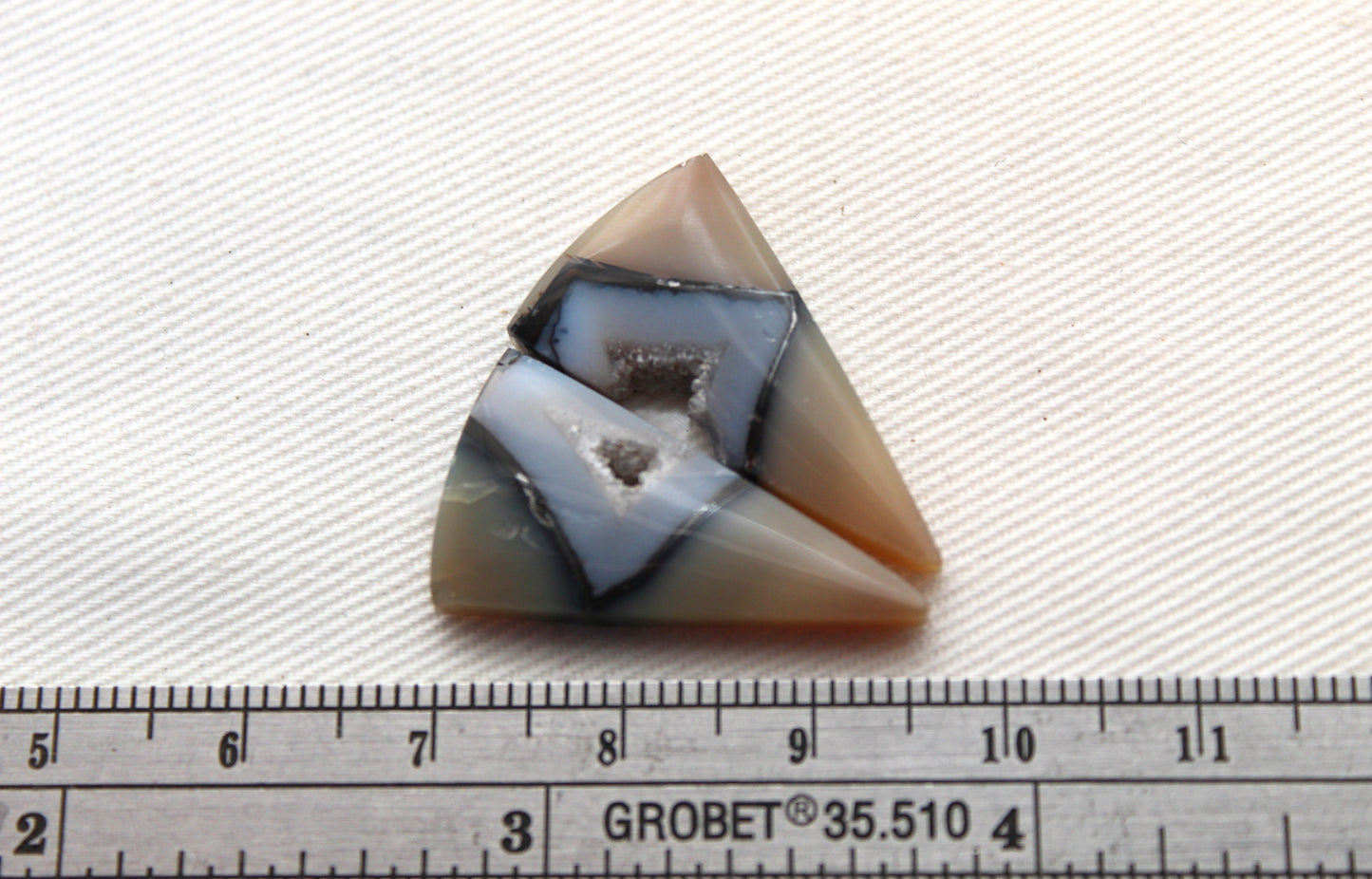 Pair Indonesian Timor Agate Cabochons gemstone natural trillion