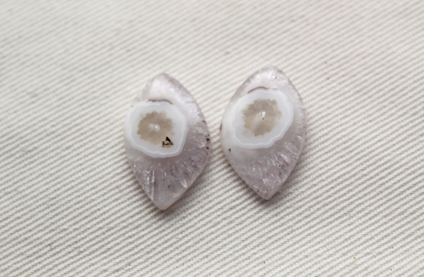 Orbicular Agate Cabochons Pair Gemstone natural freeform