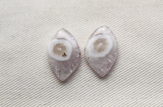 Orbicular Agate Cabochons Pair Gemstone natural freeform