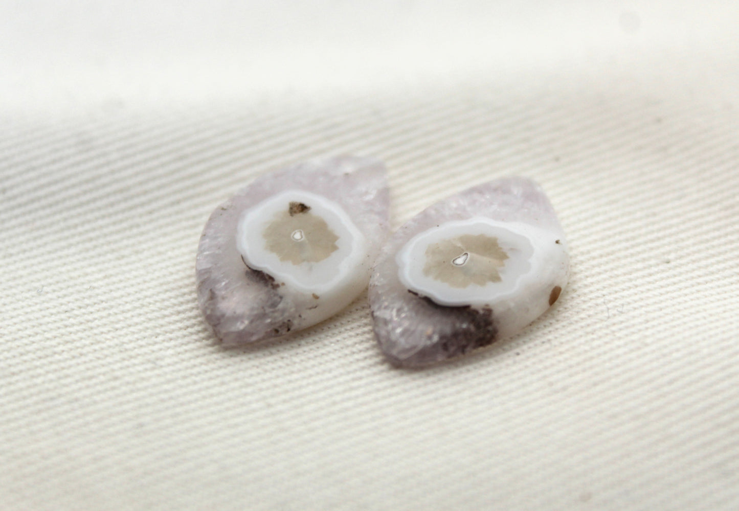 Orbicular Agate Cabochons Pair Gemstone natural freeform