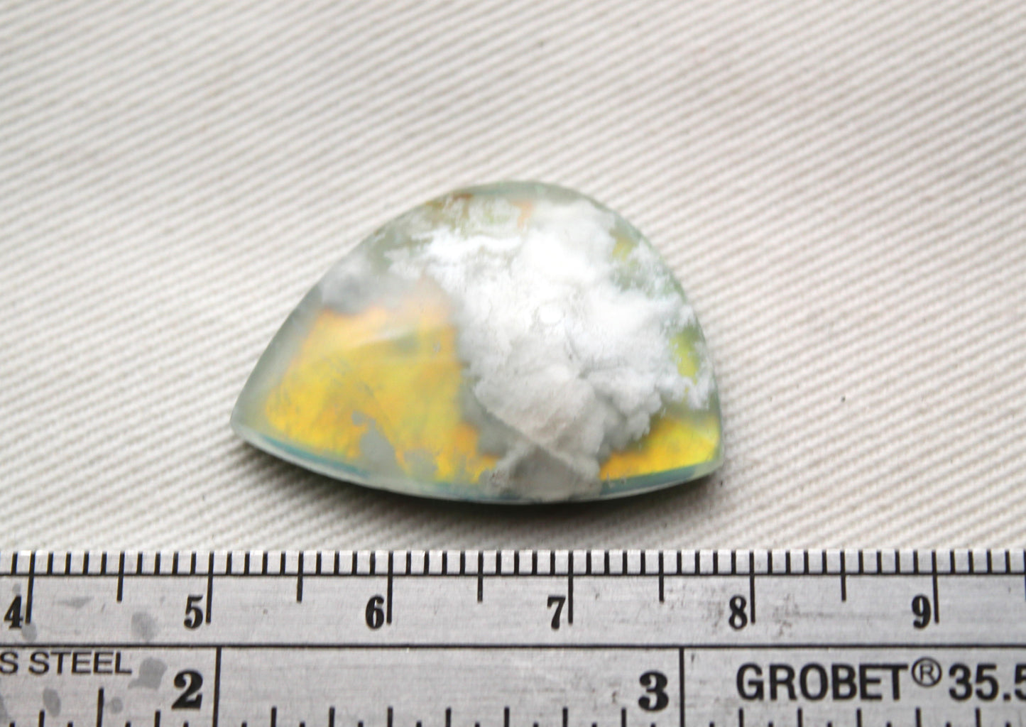 Indonesian Agate Plume DOUBLET Cabochon Gemstone freeform yellow