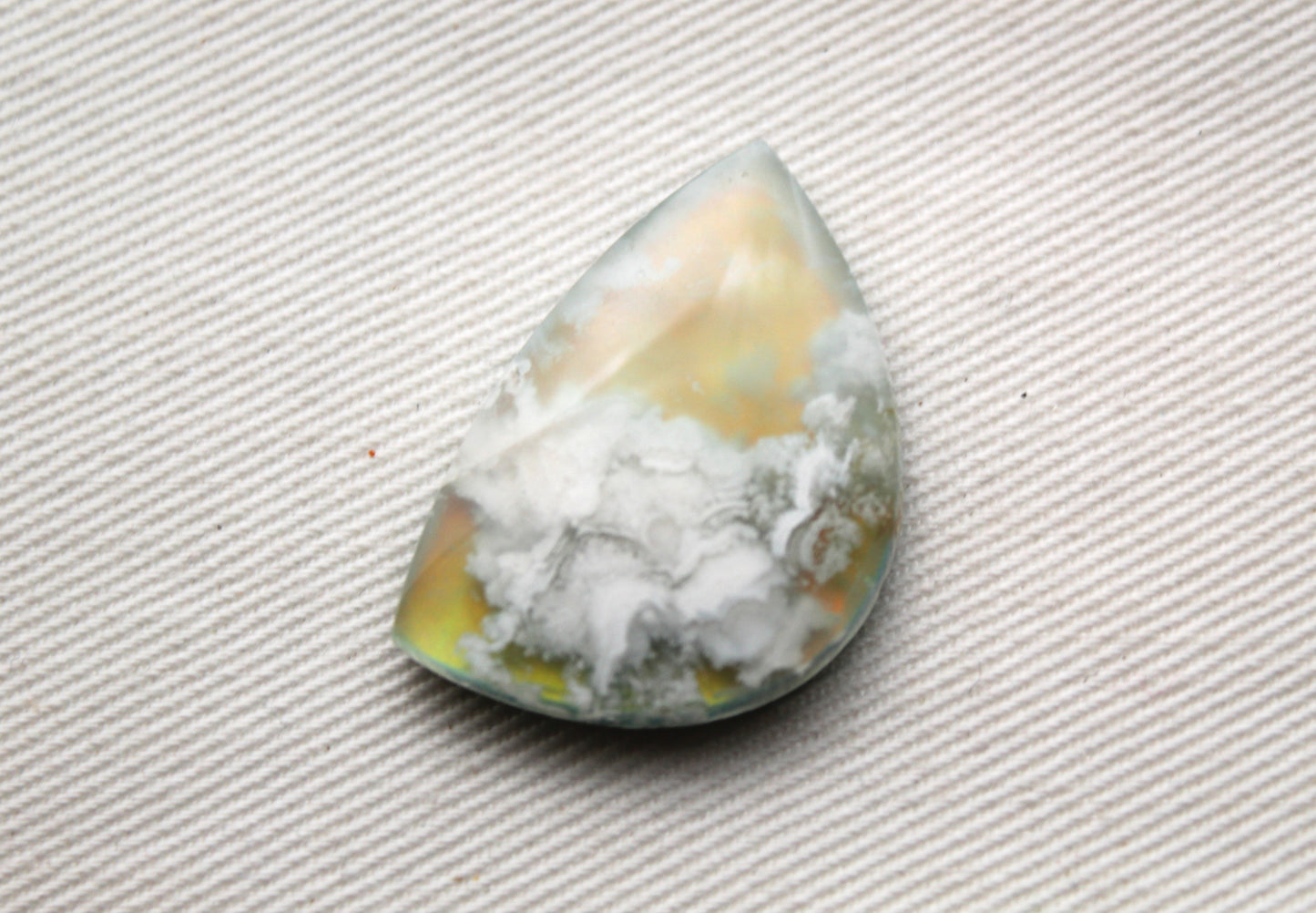 Indonesian Agate Plume DOUBLET Cabochon Gemstone freeform yellow