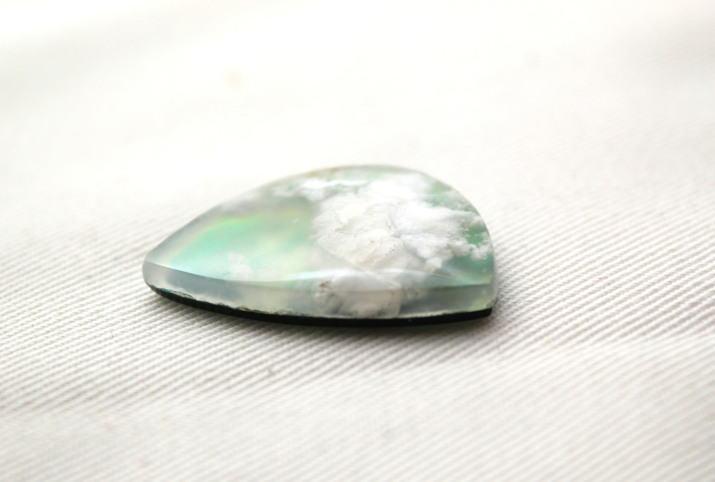 Indonesian Agate Plume DOUBLET Cabochon Gemstone freeform yellow