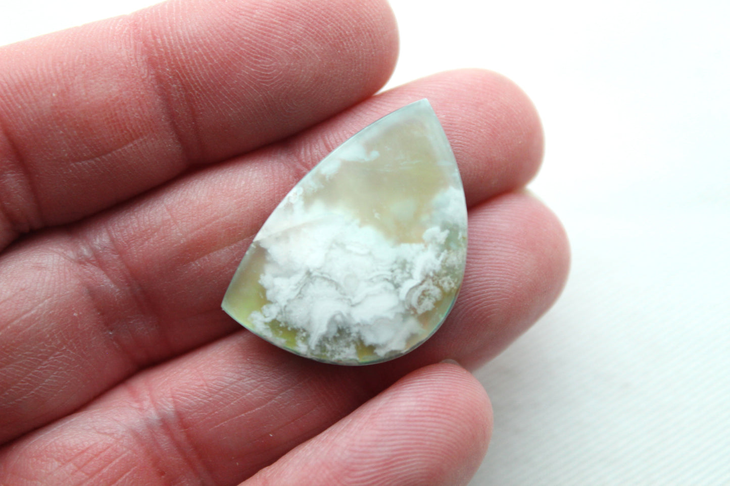 Indonesian Agate Plume DOUBLET Cabochon Gemstone freeform yellow