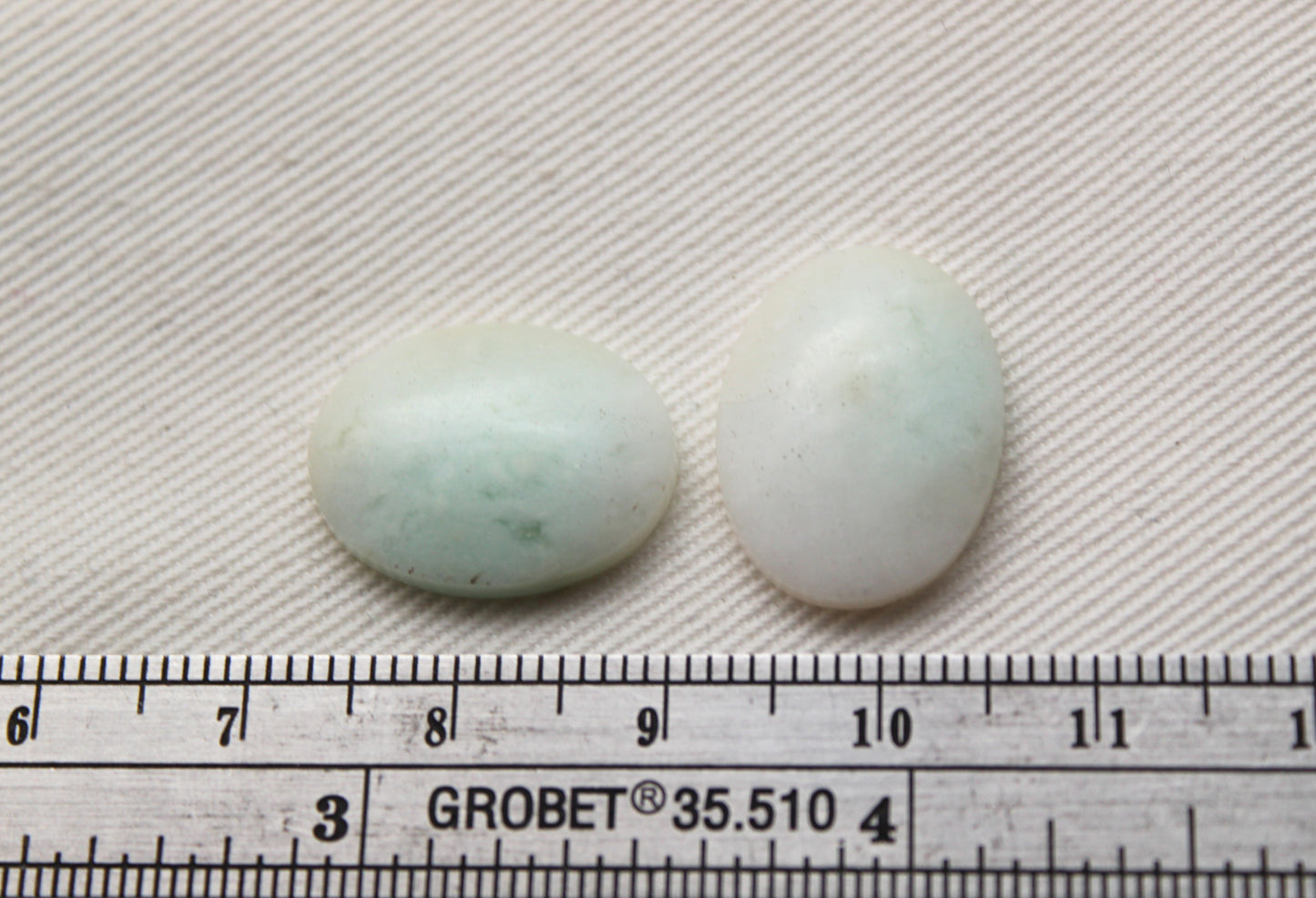 Small pair Chrysocolla Cabochons Light Blue Gemstone Oval