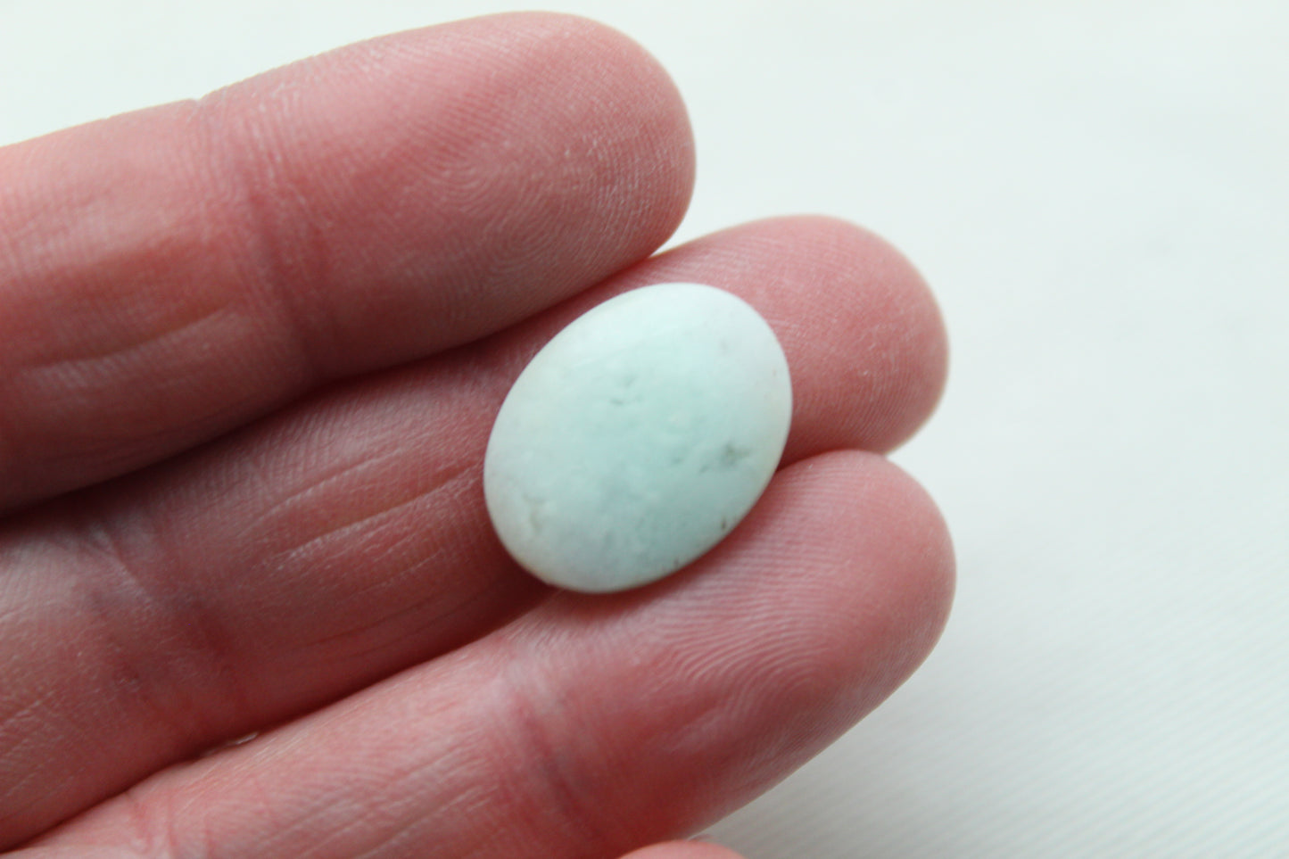 Small pair Chrysocolla Cabochons Light Blue Gemstone Oval