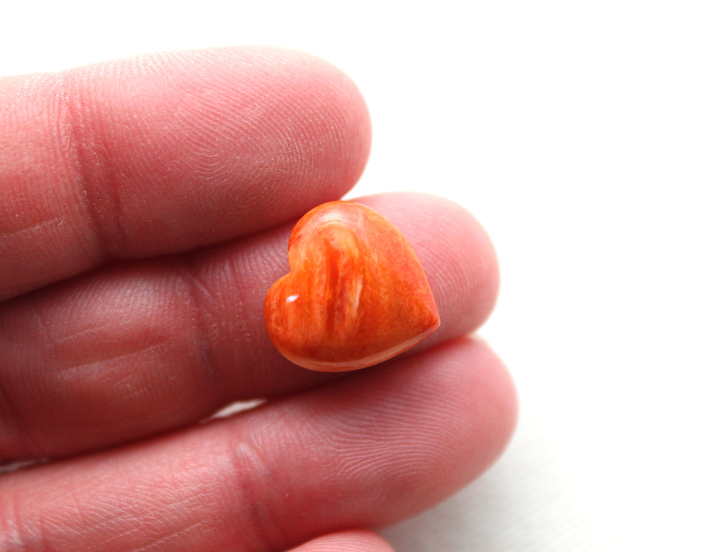 TWO Spiny Oyster Cabochons 14MM Gemstones heart