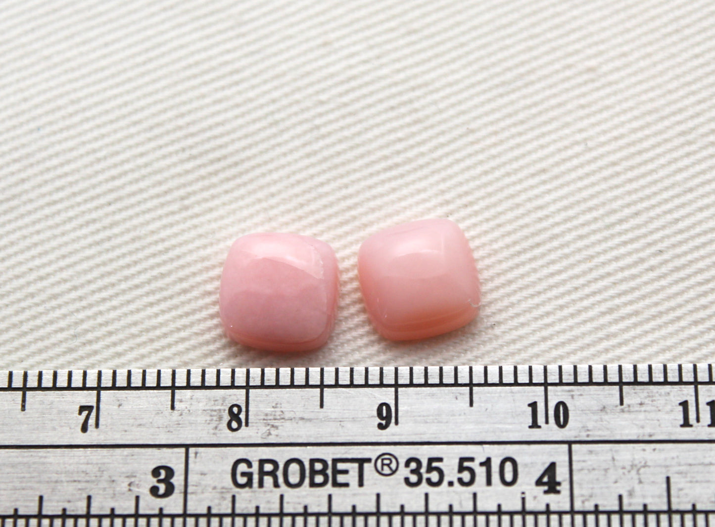 TWO Pink Opal Cushion Cabochon Gemstone 8MM