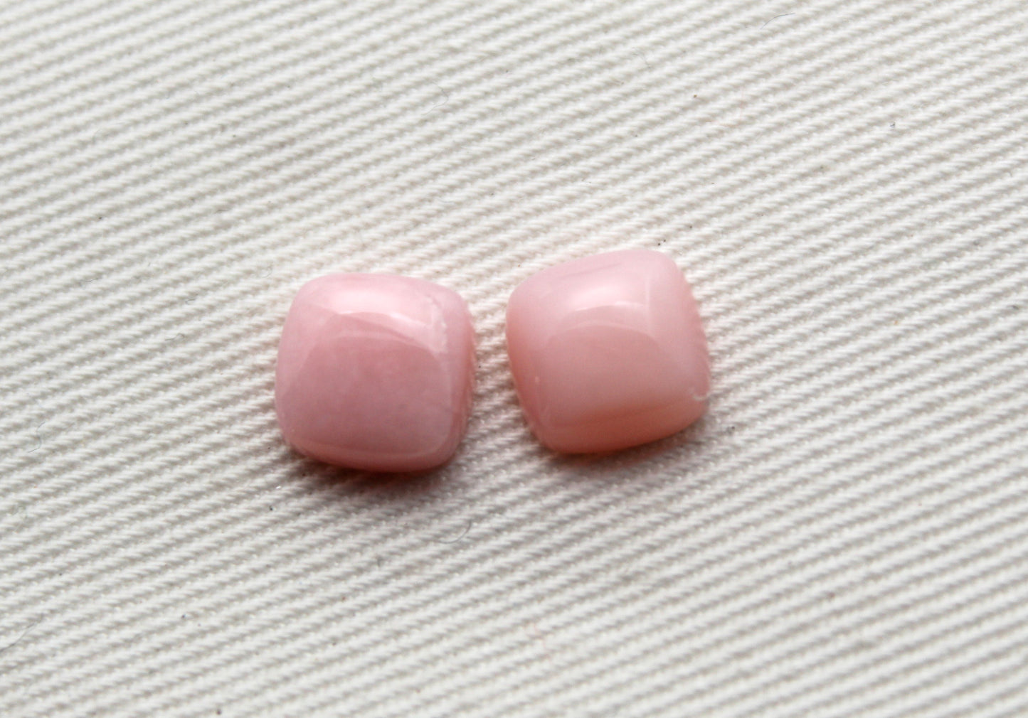 TWO Pink Opal Cushion Cabochon Gemstone 8MM