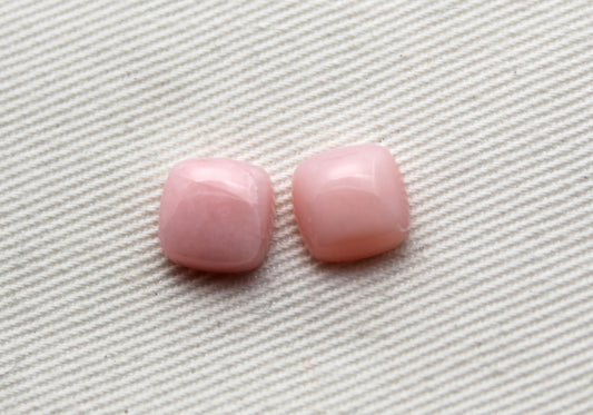 TWO Pink Opal Cushion Cabochon Gemstone 8MM