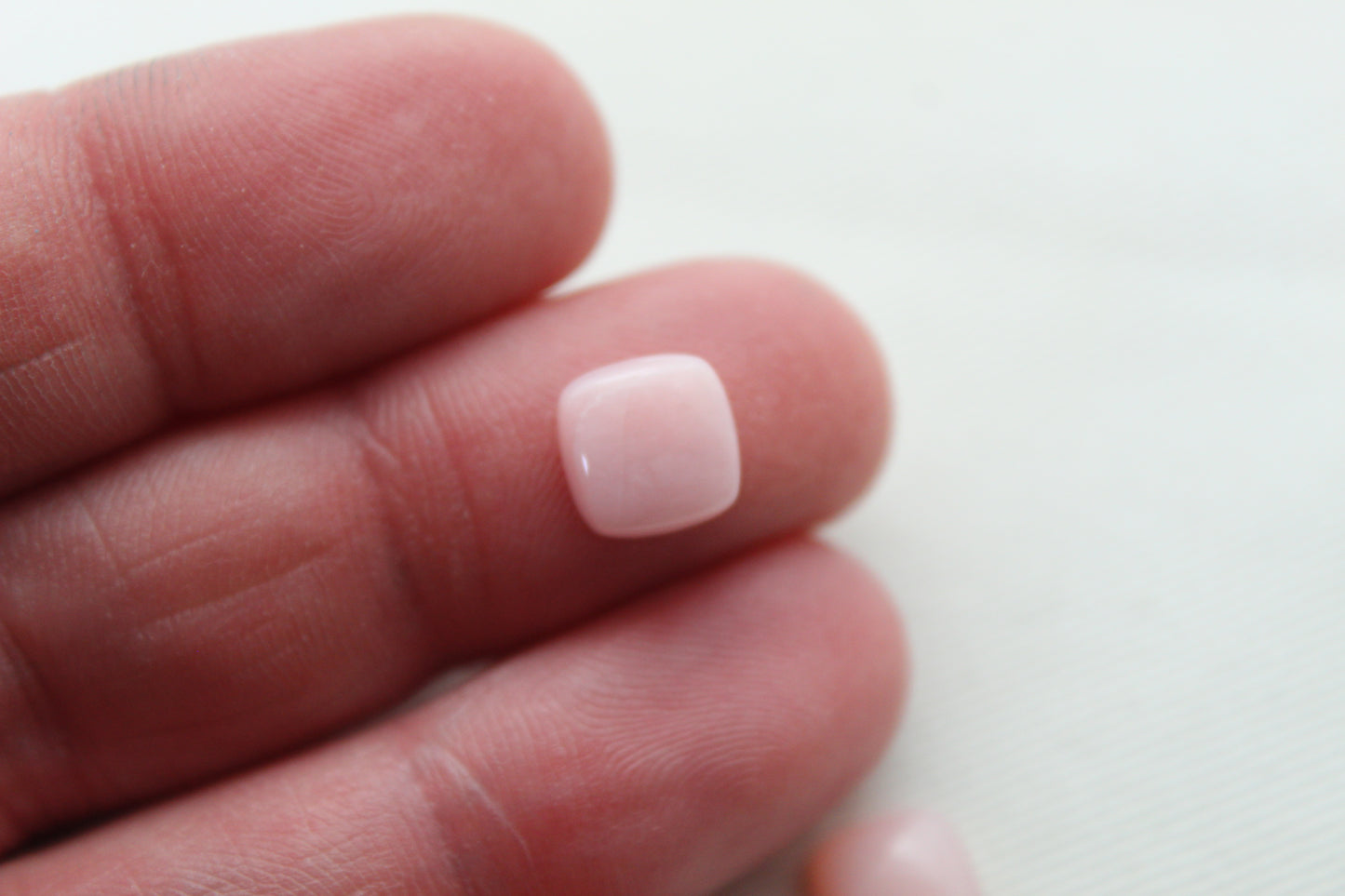 TWO Pink Opal Cushion Cabochon Gemstone 8MM