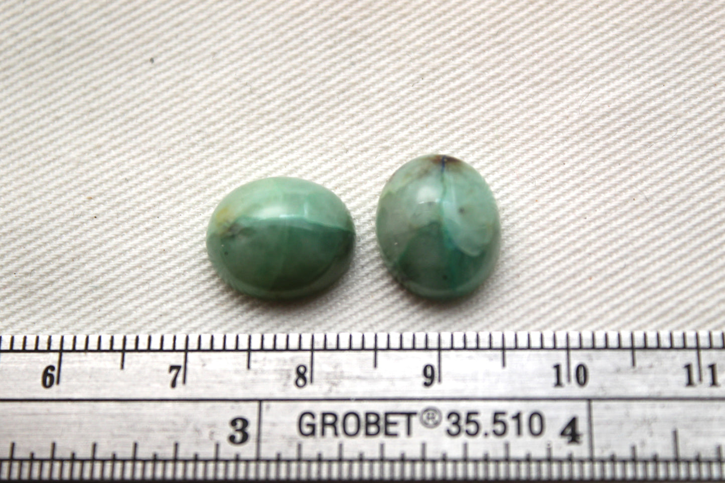 TWO Chrysocolla Quartz Cabochons Oval 10X12MM