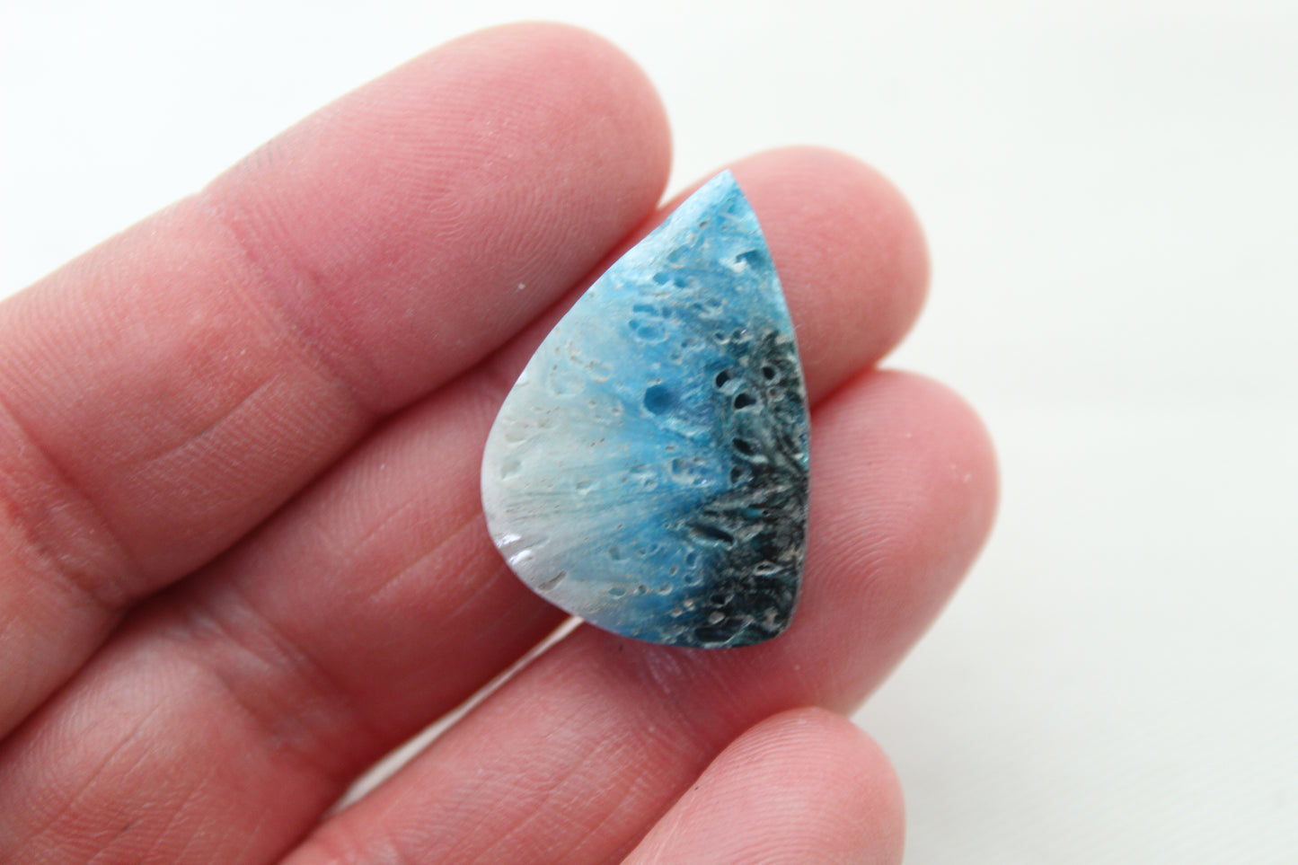 One Blue Ice Agate freeform Cabochon Gemstone