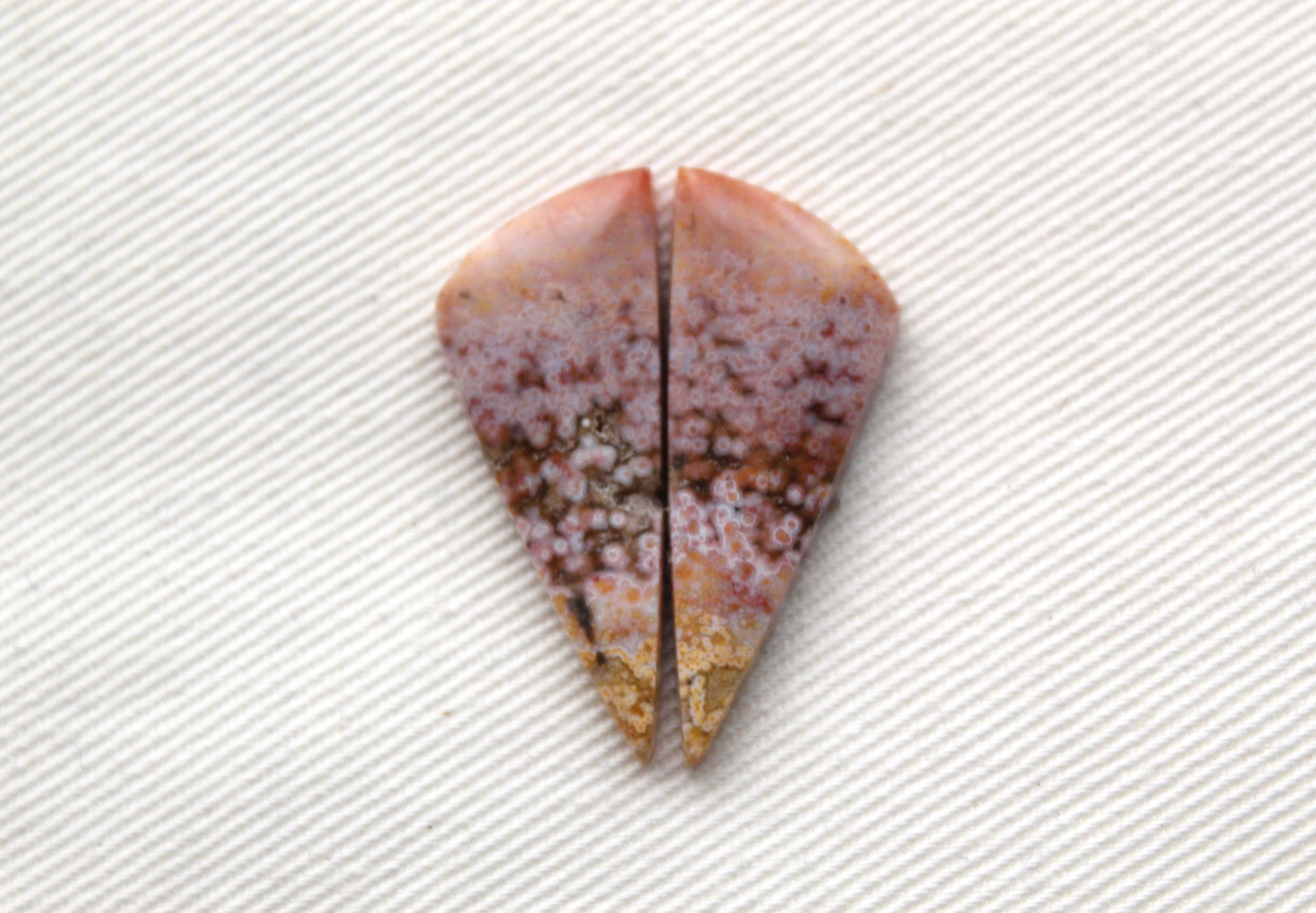 Small River Jasper Cabochon Pair Gemstone pink beige