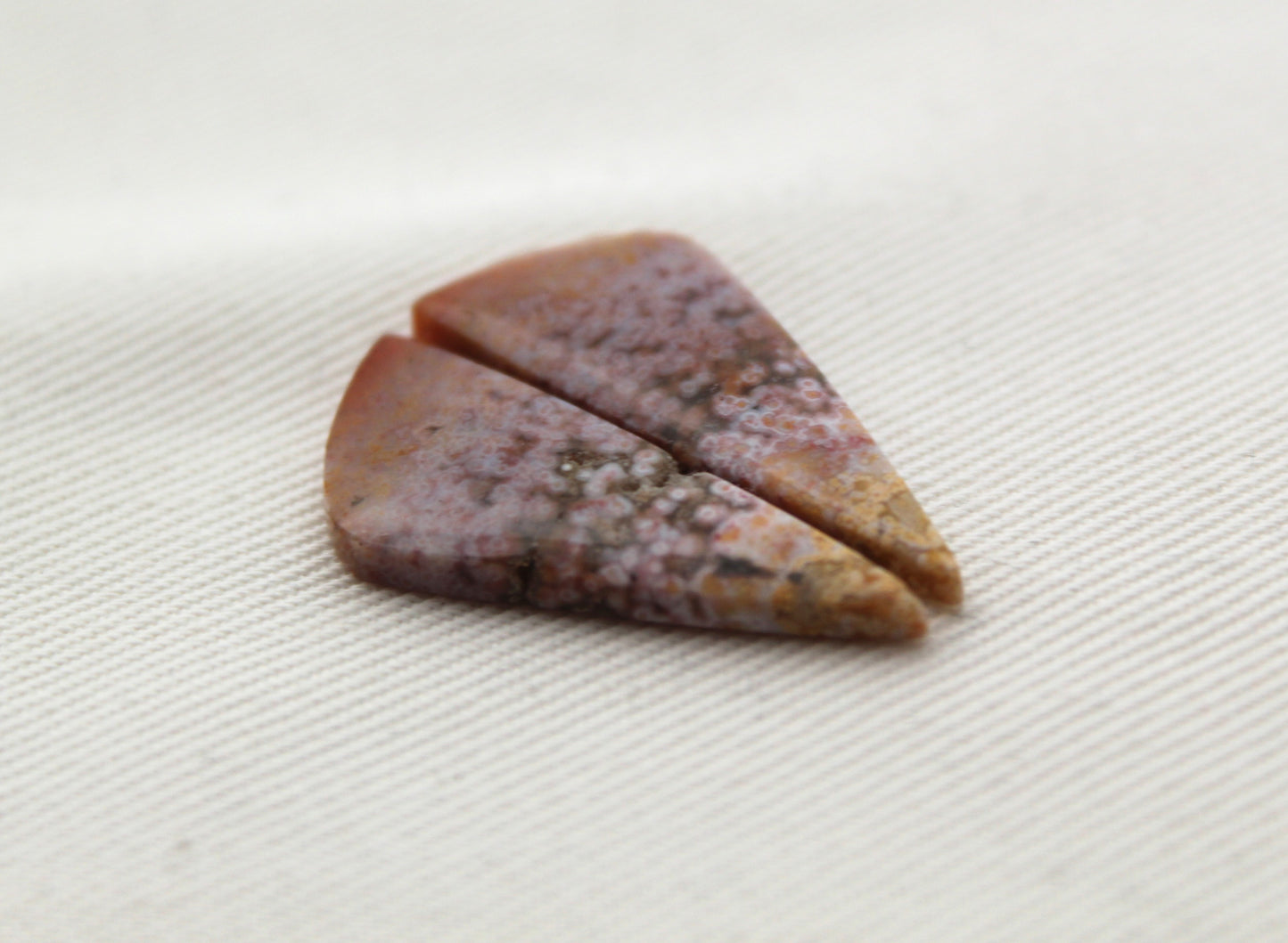 Small River Jasper Cabochon Pair Gemstone pink beige