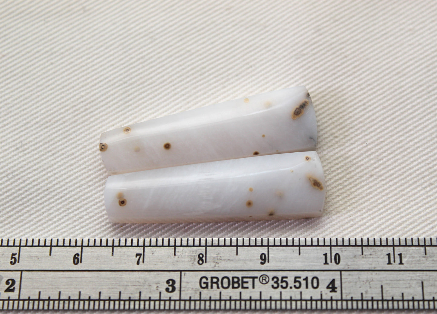 Pair of Polka Dot Agate Cabochons Gemstones