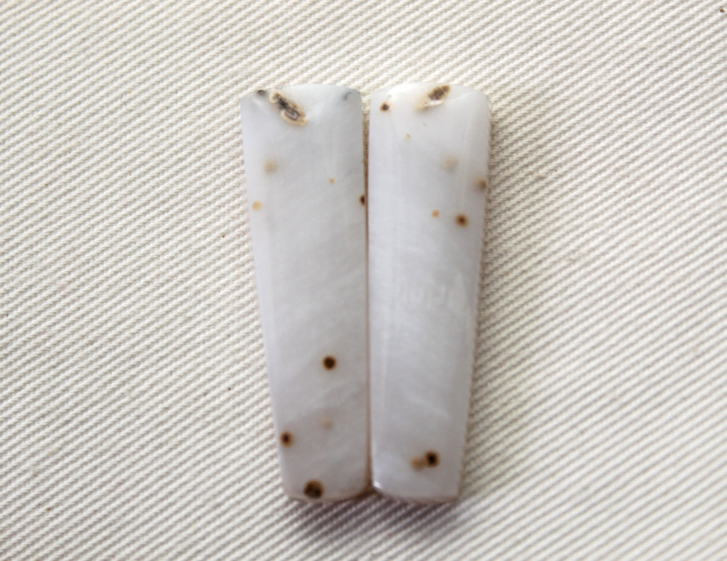 Pair of Polka Dot Agate Cabochons Gemstones