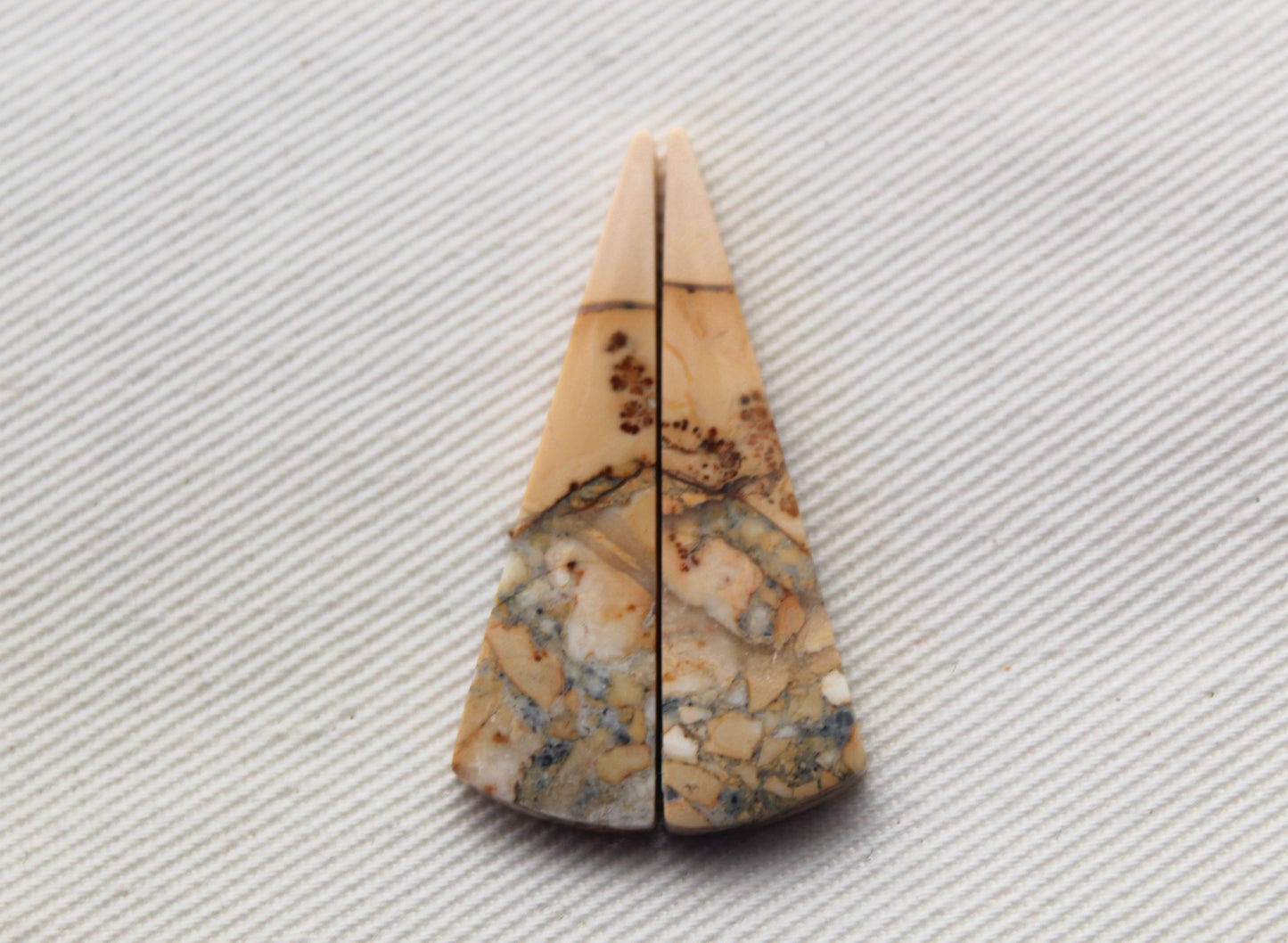 Maligano Jasper cabochons pair Gemstone triangle