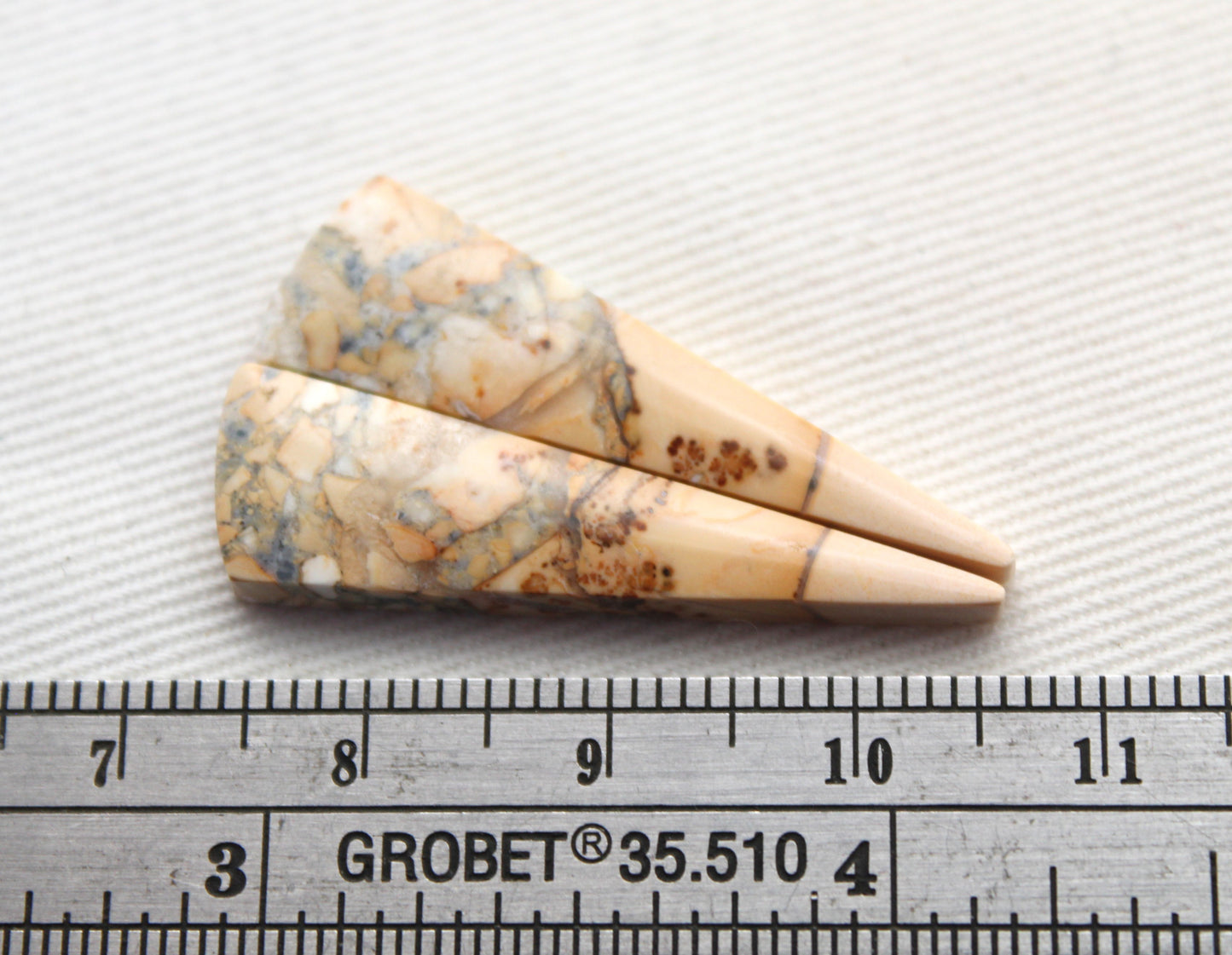 Maligano Jasper cabochons pair Gemstone triangle