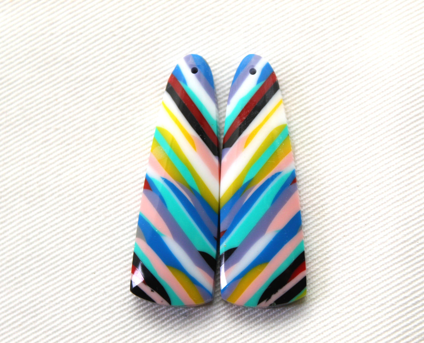 Surfite Cabochon Long Pair multicolors DRILLED
