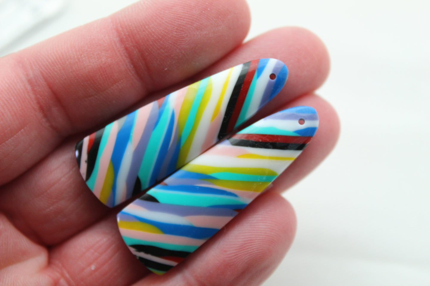 Surfite Cabochon Long Pair multicolors DRILLED