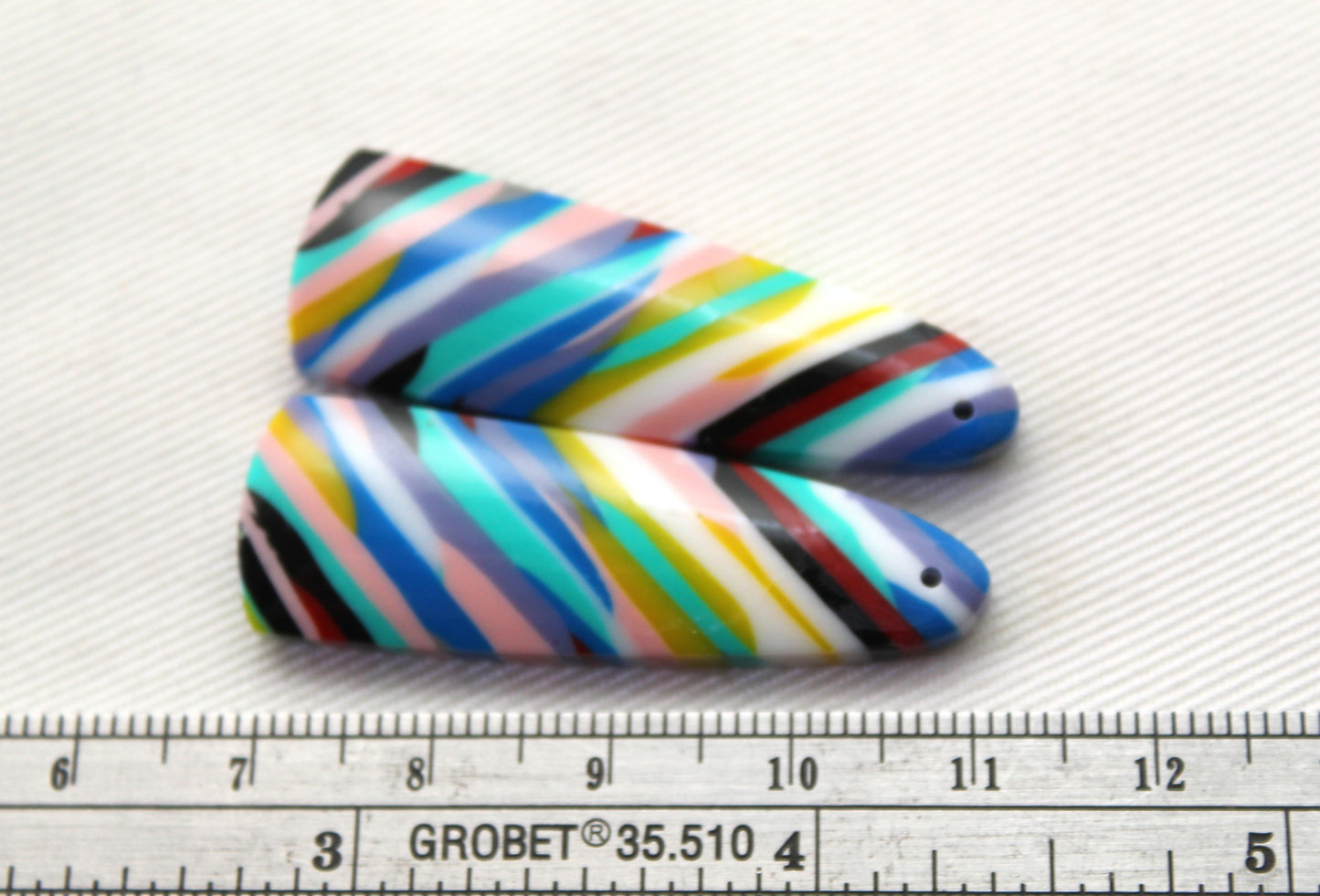 Surfite Cabochon Long Pair multicolors DRILLED