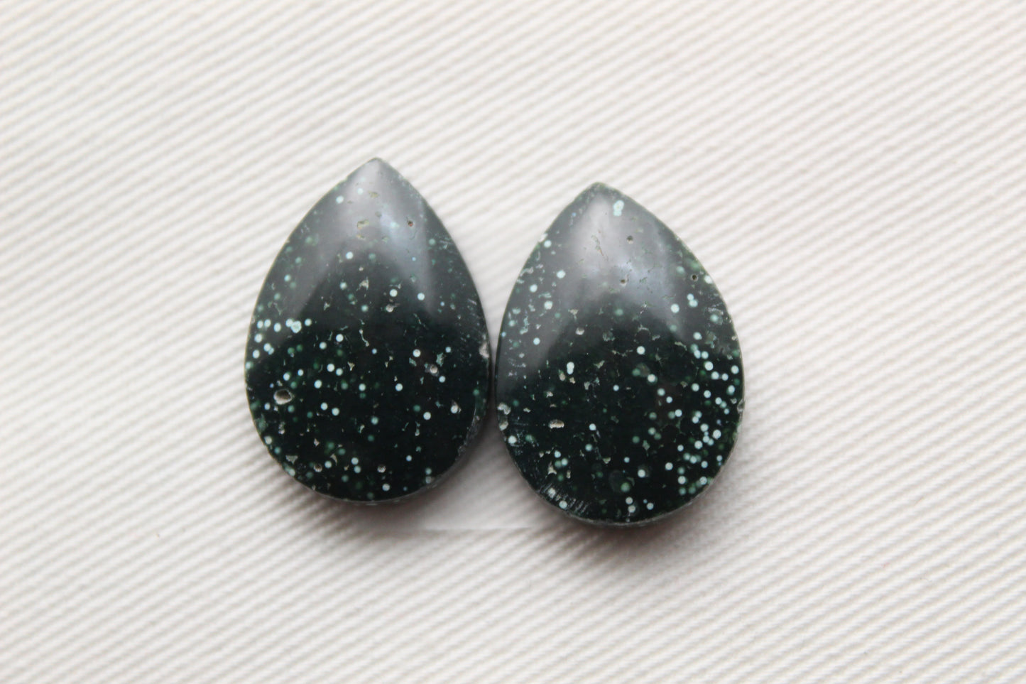 Orbicular Jasper Cabochon Pair Gemstone green
