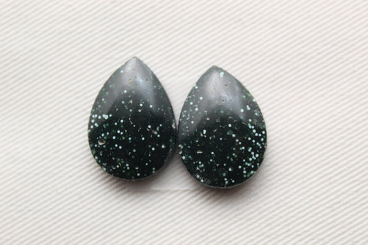 Orbicular Jasper Cabochon Pair Gemstone green