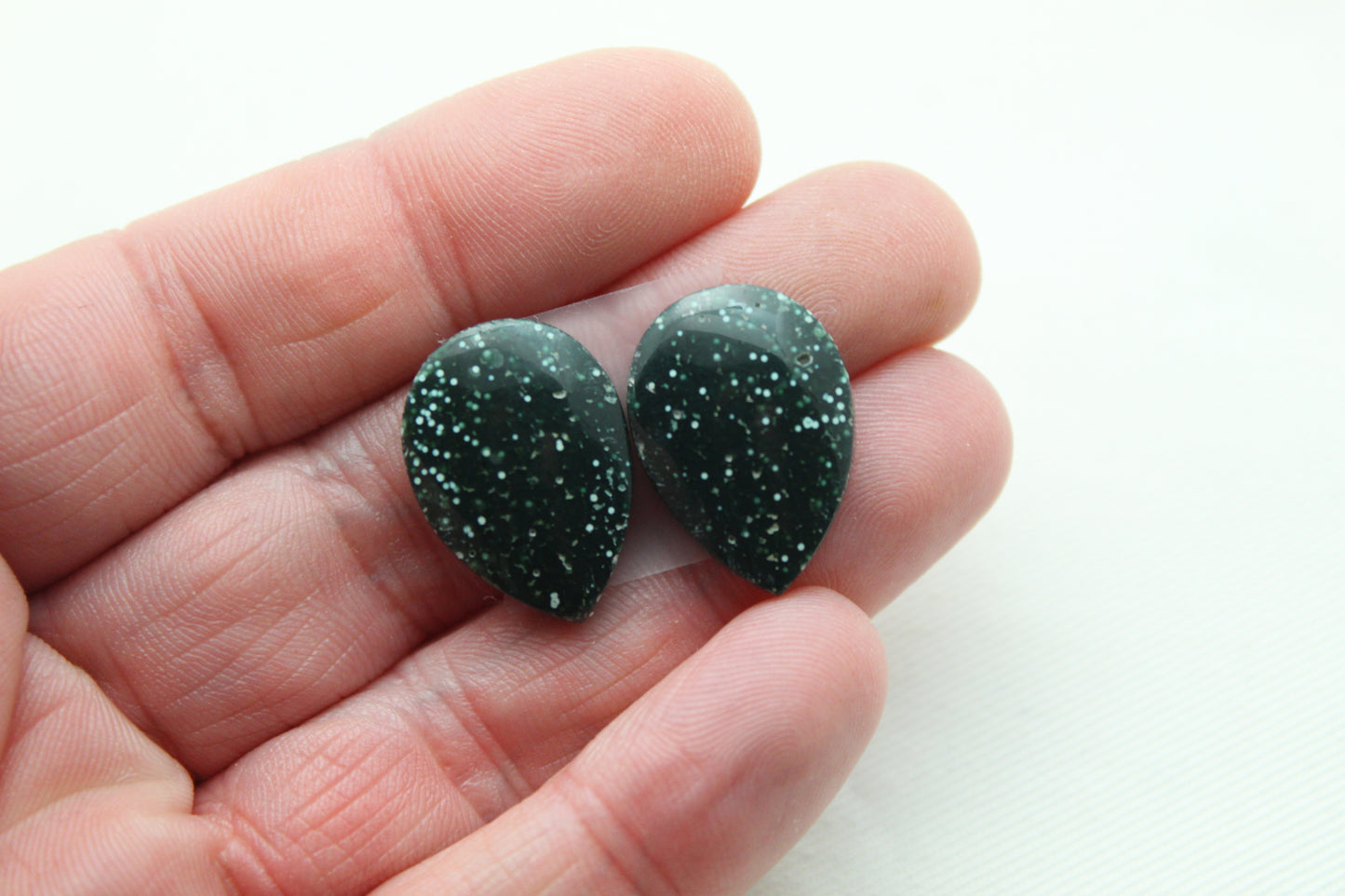 Orbicular Jasper Cabochon Pair Gemstone green