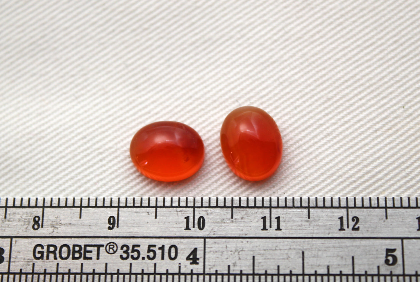 TWO Oval Carnelian Cabochons 8x10MM