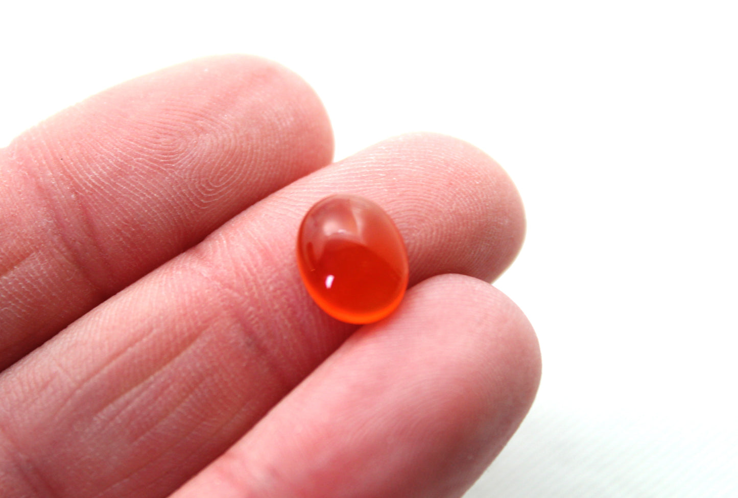 TWO Oval Carnelian Cabochons 8x10MM