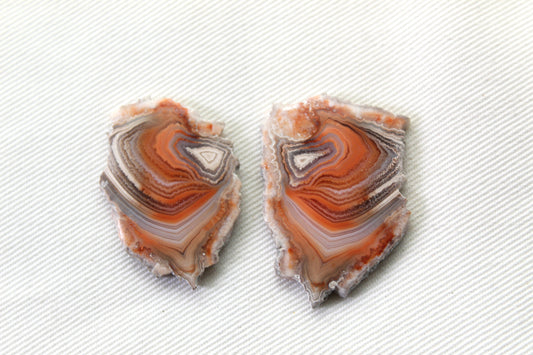 Sliced Agate Pair Gemstones freeform natural