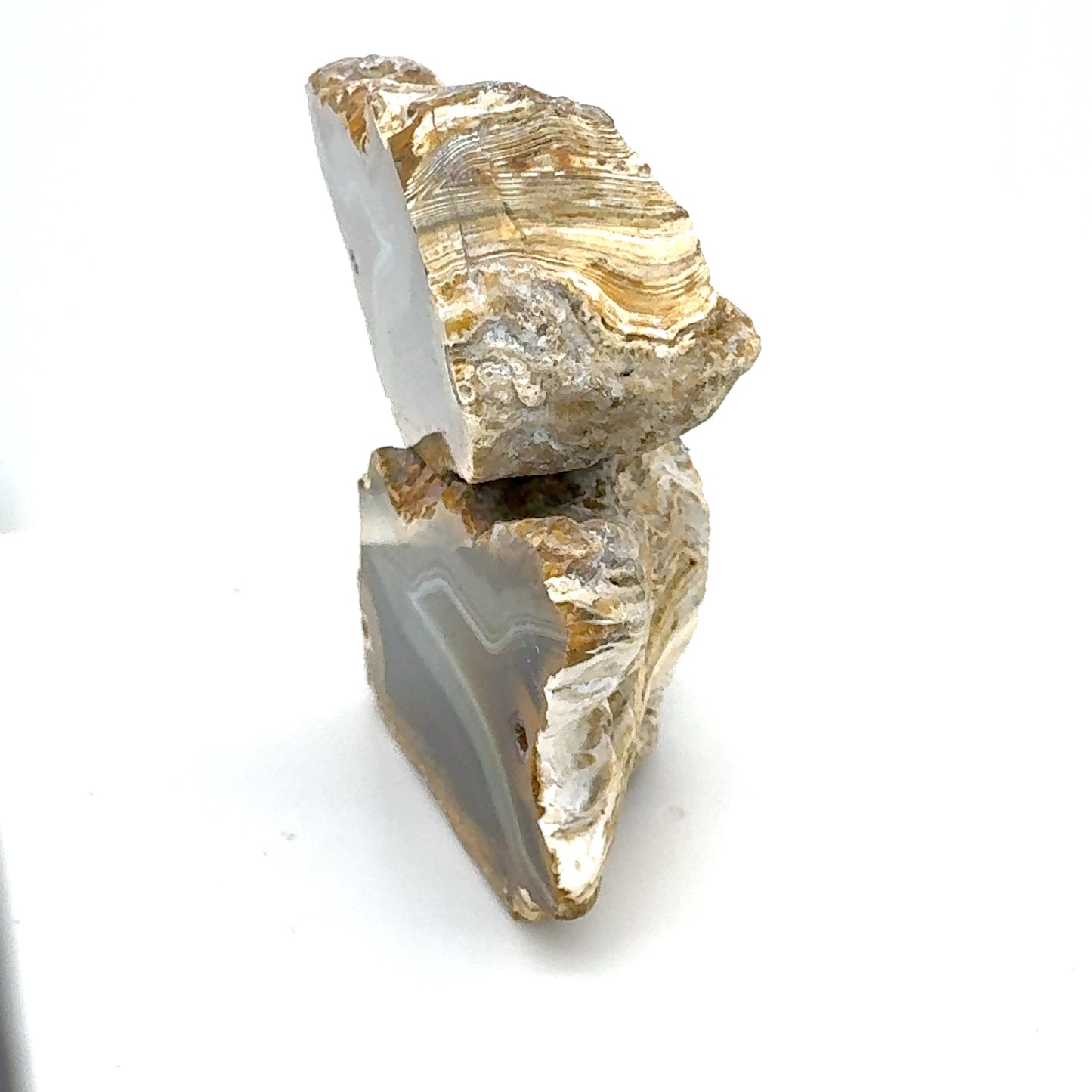 Indonesian Agate nodule polished Parallax Banding