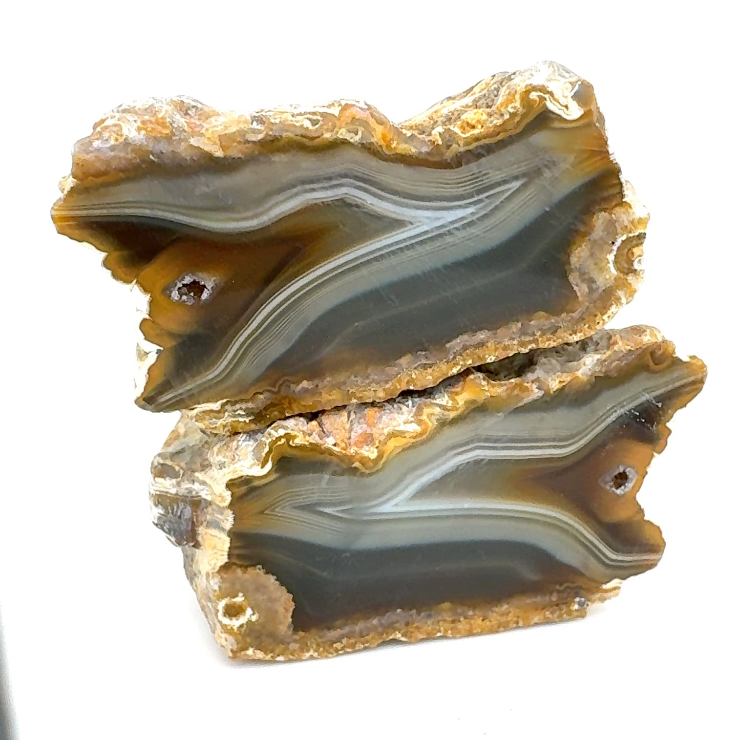 Indonesian Agate nodule polished Parallax Banding