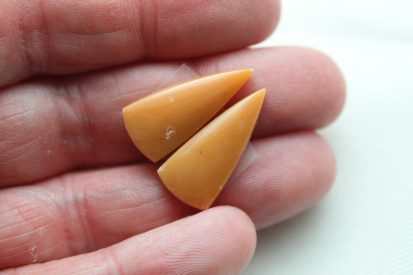 Yellow Chrysoprase Cabochon Pair Gemstone rectangle