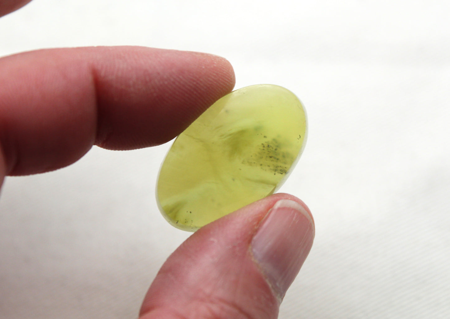 One Vesuvianite Cabochon Gemstone light green Oval
