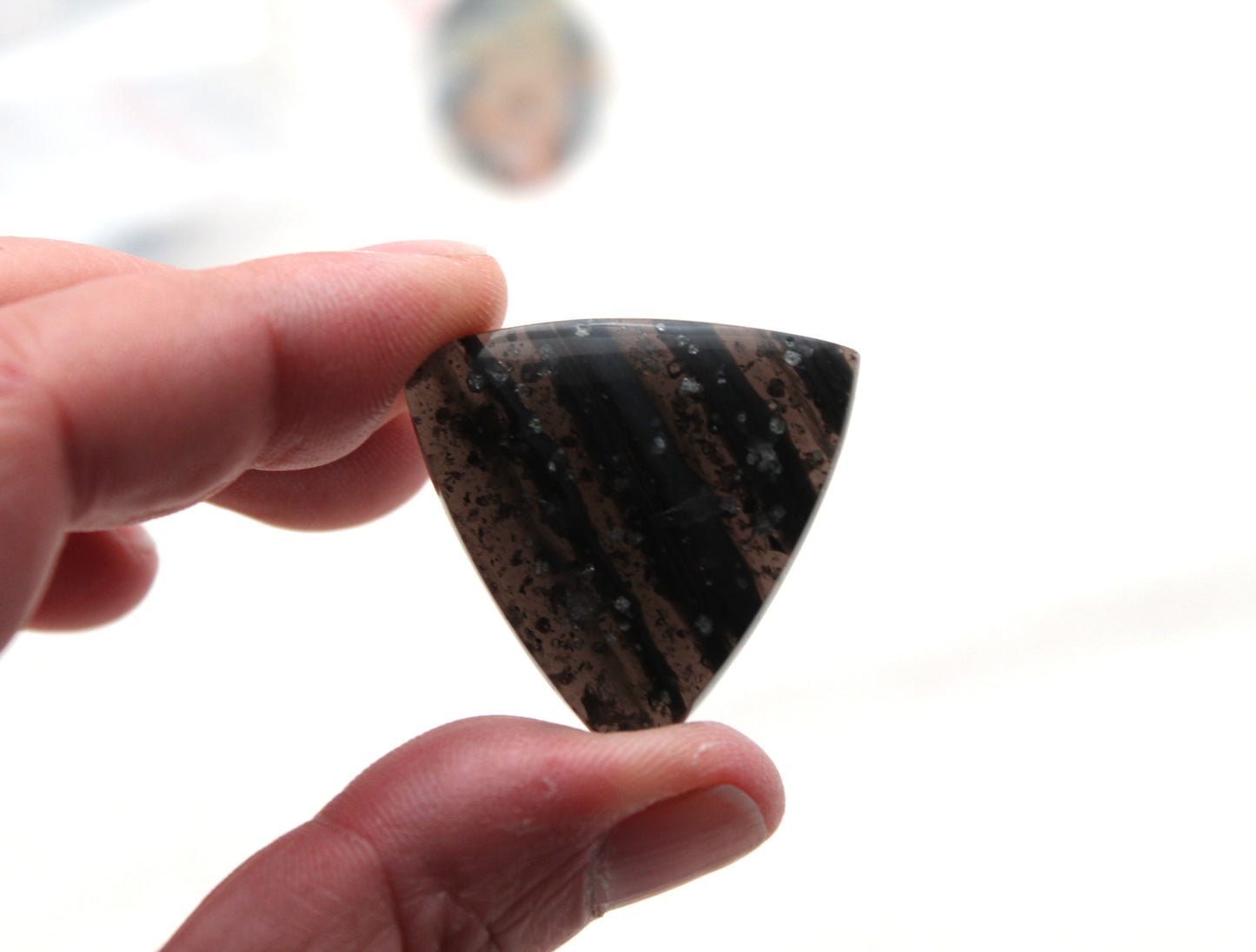 Midnight Galaxy Obsidian cabochon gemstone Triangle
