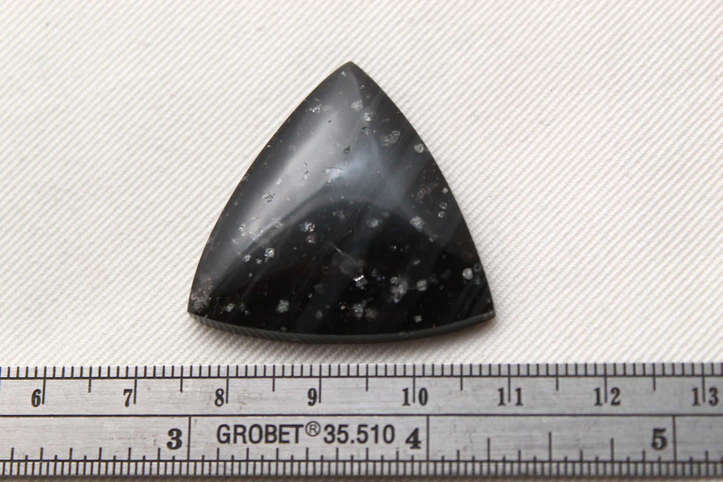 Midnight Galaxy Obsidian cabochon gemstone Triangle