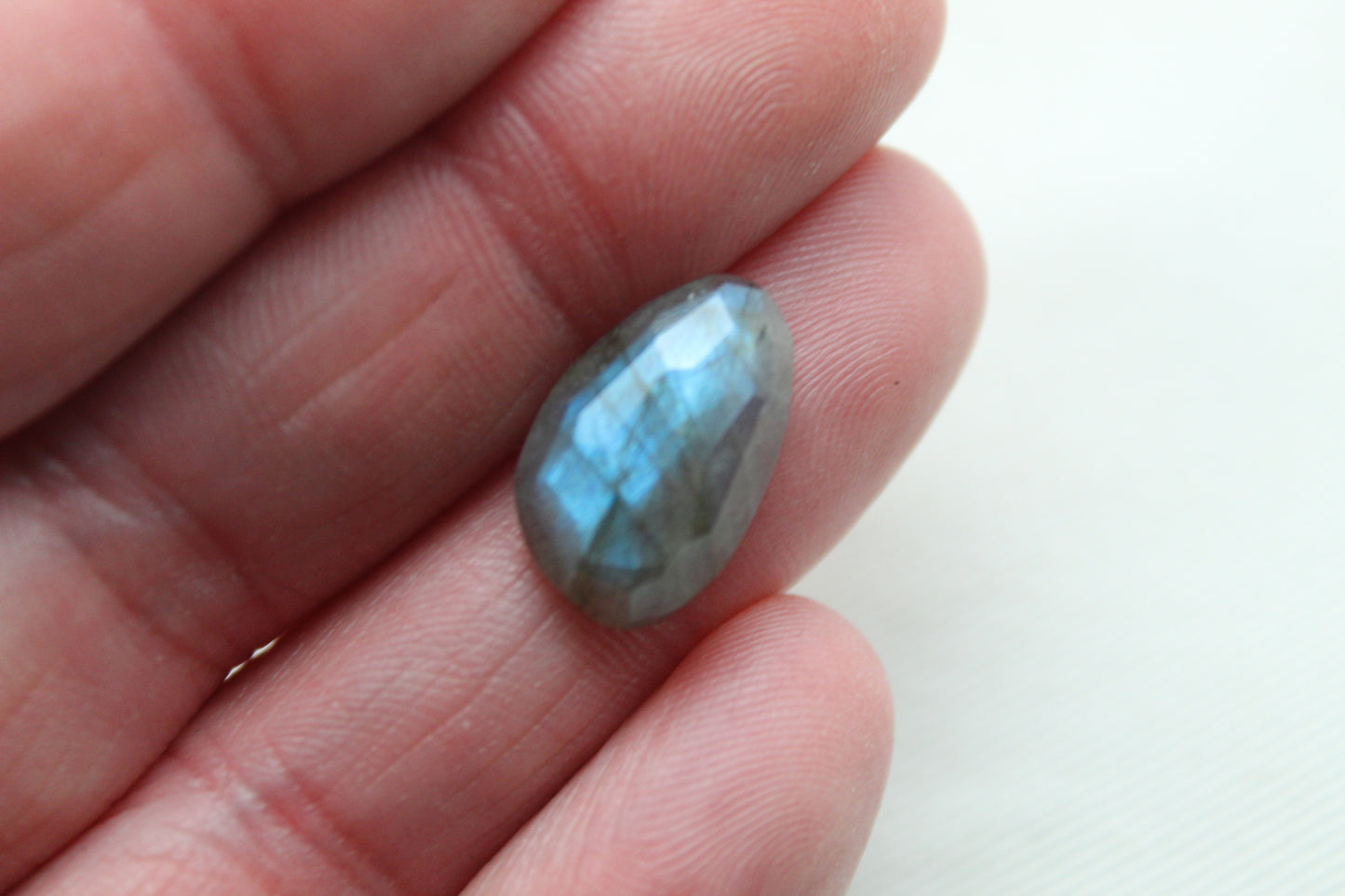 ONE Labradorite rose cut Cabochon freeform blue