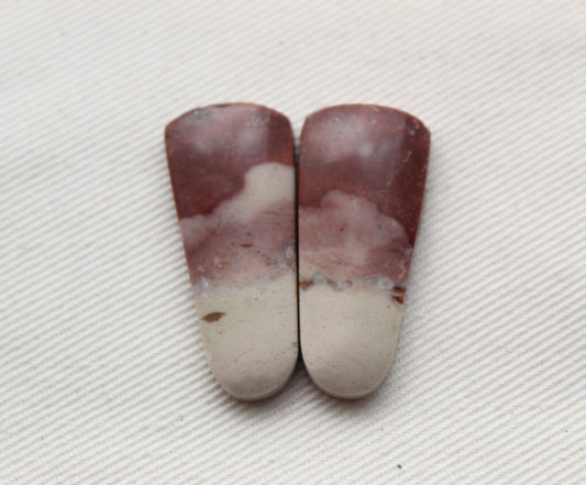 Indonesian Pink Jasper Pair Cabochons Gemstone natural&nbsp;