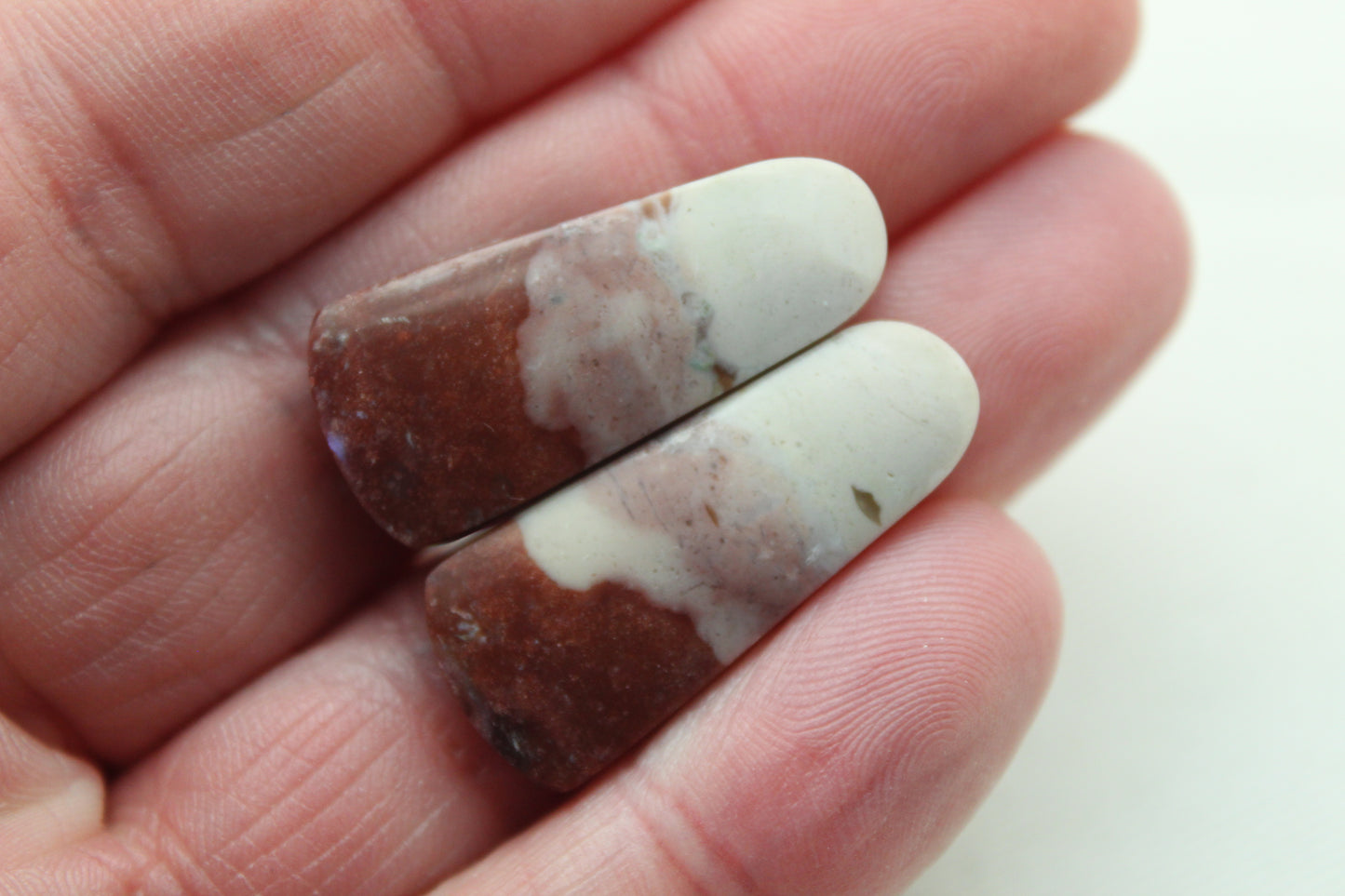 Indonesian Pink Jasper Pair Cabochons Gemstone natural&nbsp;