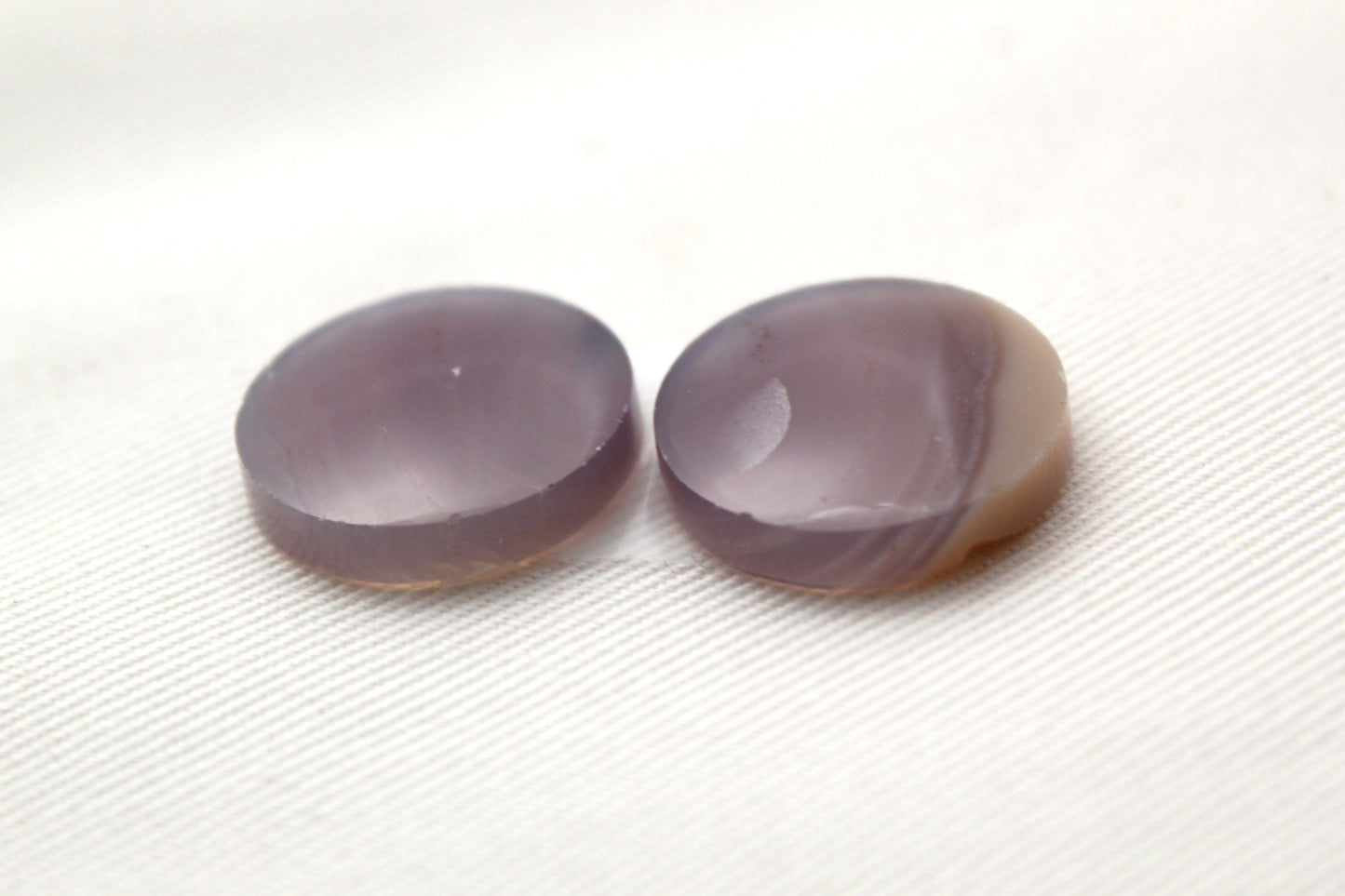 Chalcedony cabochons Pair purple round 18MM